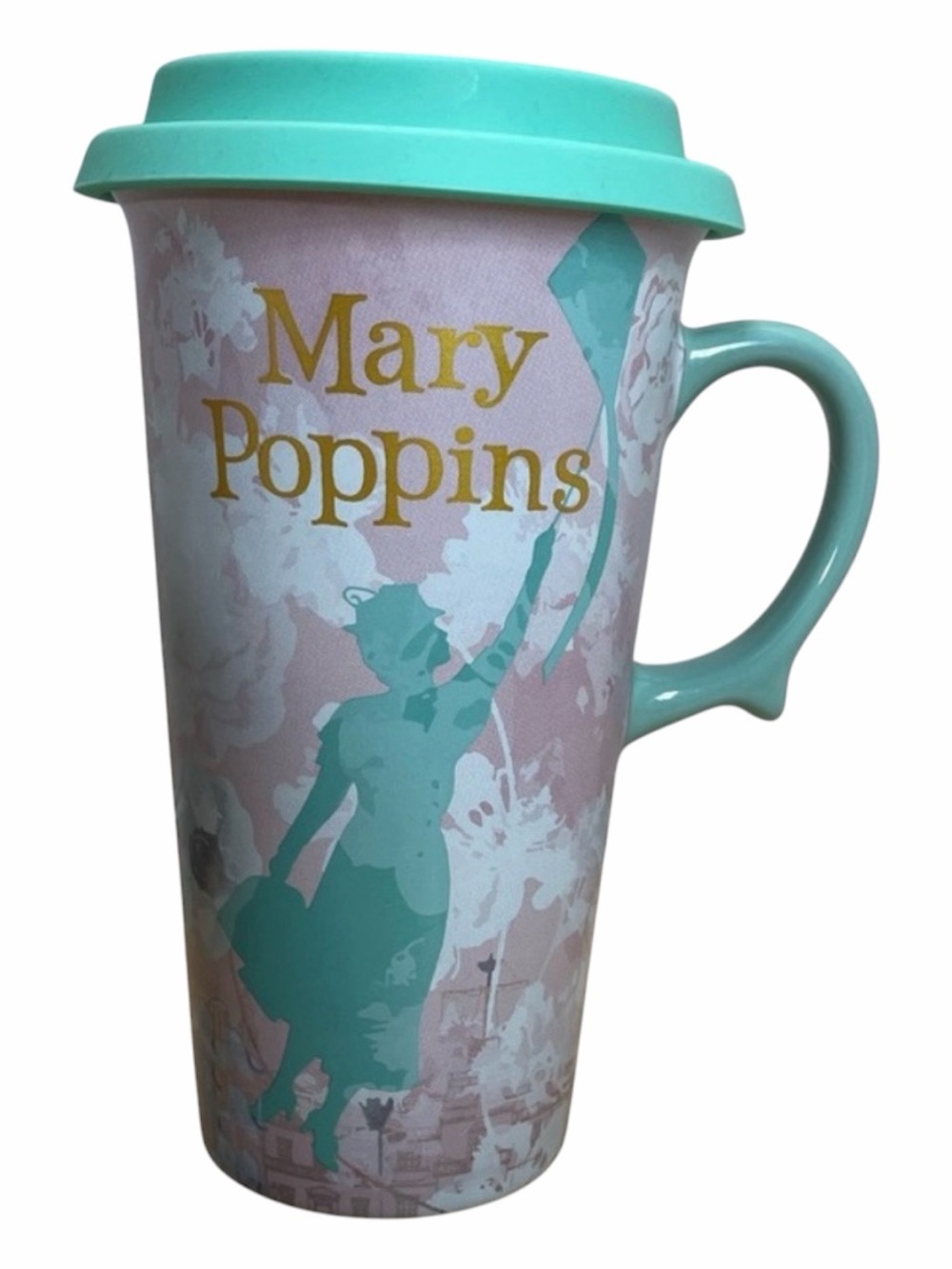 Disney Mary Poppins Tall Colorful Ceramic Mug with Silicone lid